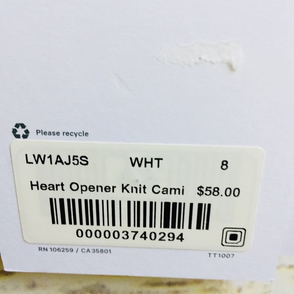 NWT lululemon heart opener knit Cami tank white - Picture 4 of 6